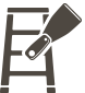 graphic of ladder and ceiling scraper